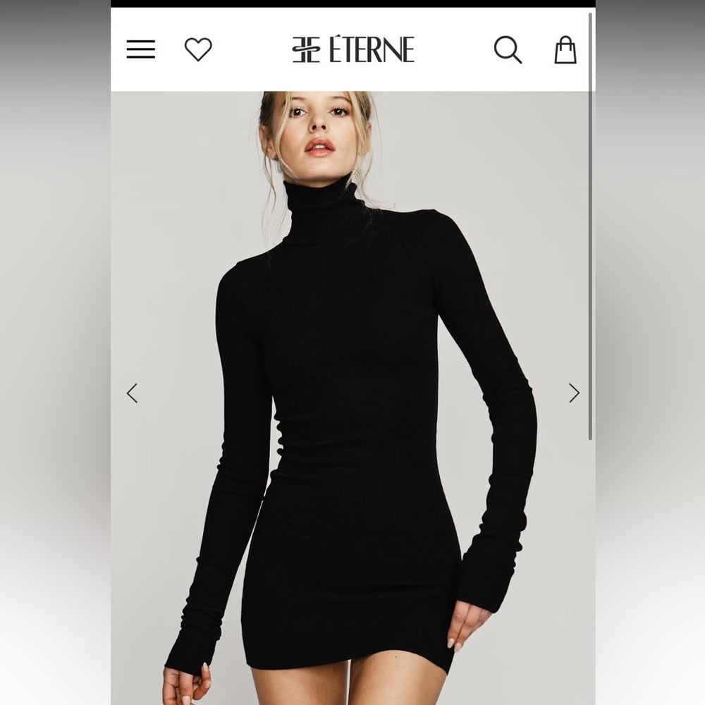 Eterne Classic Black Ribbed Dress